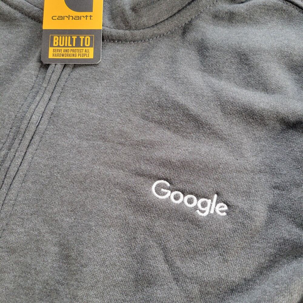 Carhartt Sweatshirt Mens 2XL Loose Midweight 1/4 Zip Mock-Neck Gray Google NWT - Picture 4 of 12
